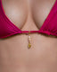 Charm perles d'eau douce rose et médaillon coquillage