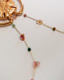 Chaine de maillot paillettes de quartz et citrine