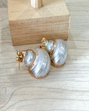 boucles oreilles coquille nacrée bijou artisanal Jubai Swimwear Guadeloupe