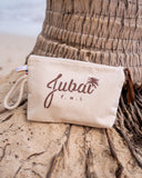 pochette de plage Jubai marron pailleté détail Guadeloupe