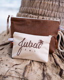 pochette de plage Jubai marron pailleté artisanale Guadeloupe