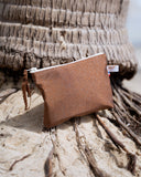 Jubai brown glitter beach clutch