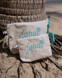 pochette de plage Jubai menthe portée plage Guadeloupe