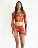 bas shorty Julia terracotta orange motif exclusif Jubai Swimwear Guadeloupe
