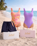 [Coffret H/F] Jenna Lilas + Boardshort Bleu Flower